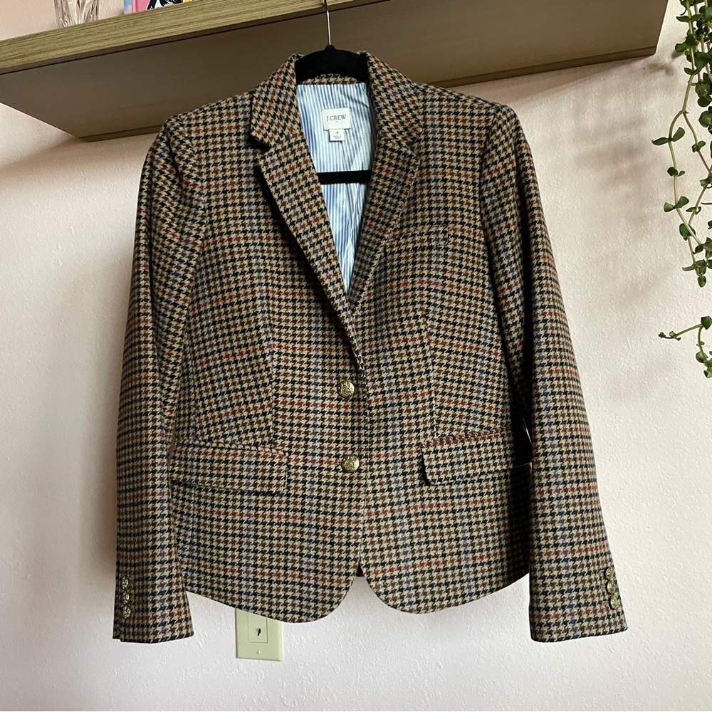 J. Crew Houndstooth Wool Blazer